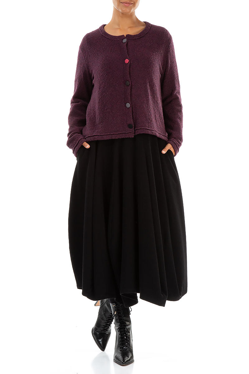 Knitted Buttons Mulberry Wool Cardigan 4