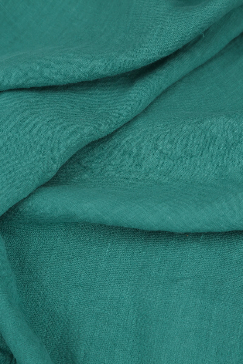 Flared Layered Turquoise Linen Tunic Dress 5