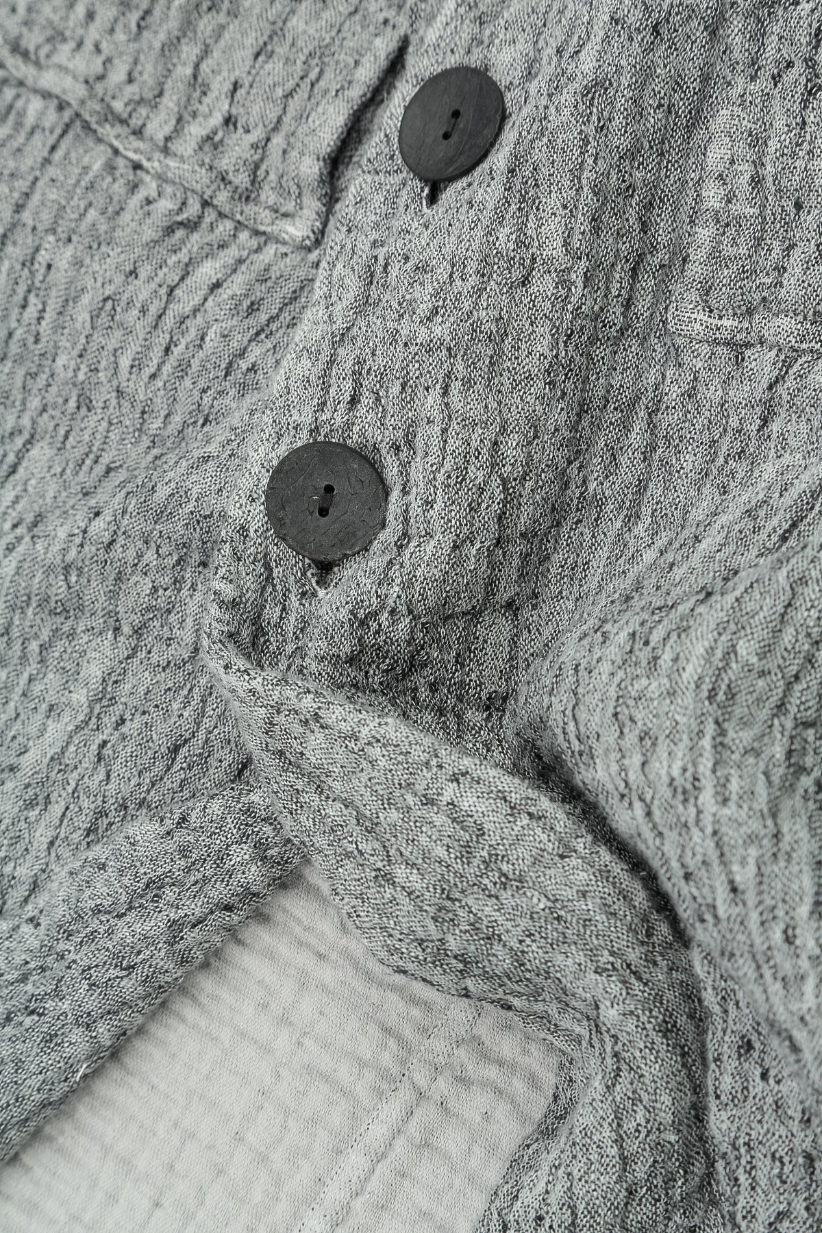 Flap Pocket Grey Textured Linen Jacket 5