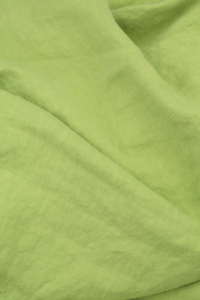 Side Pocket A-Line Lime Linen Dress 6