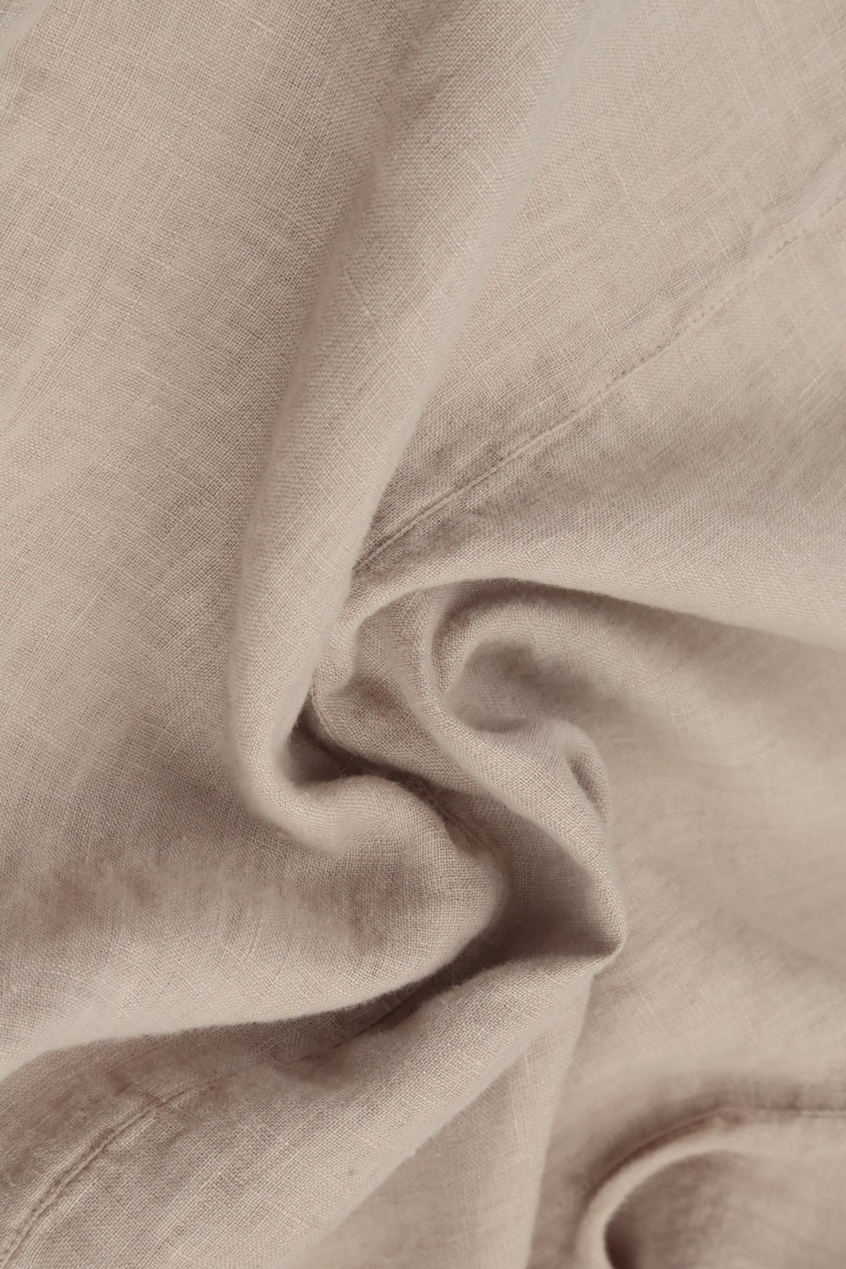 Layered Short Sleeves Beige Gauze Linen Blouse 5