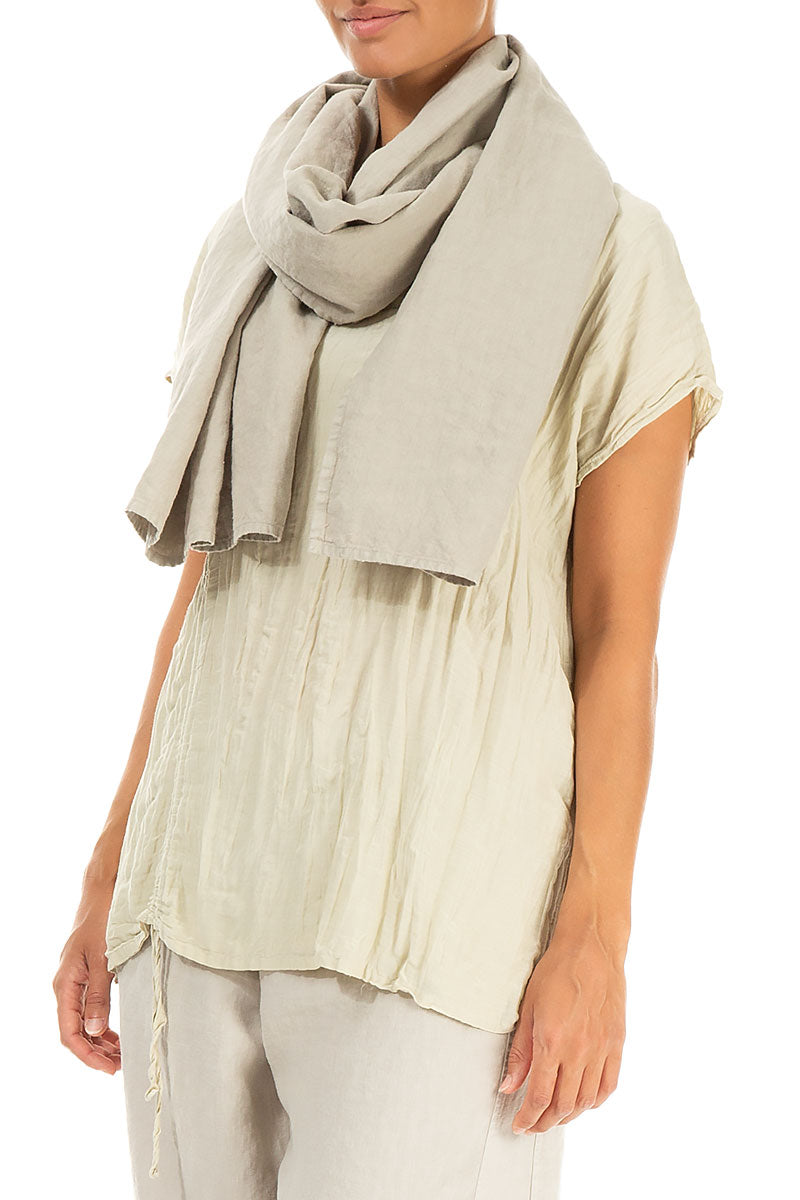 Laurel Green Linen Scarf 3