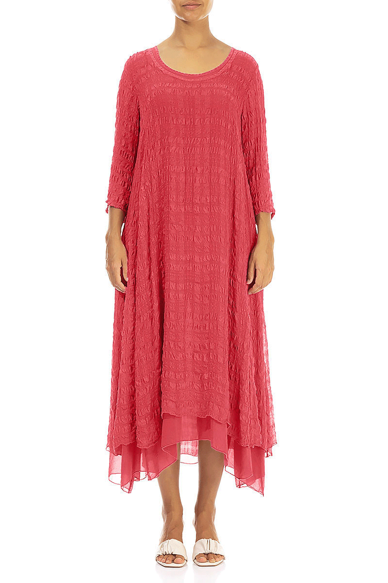 Layered Raspberry Light Silk Dress 1