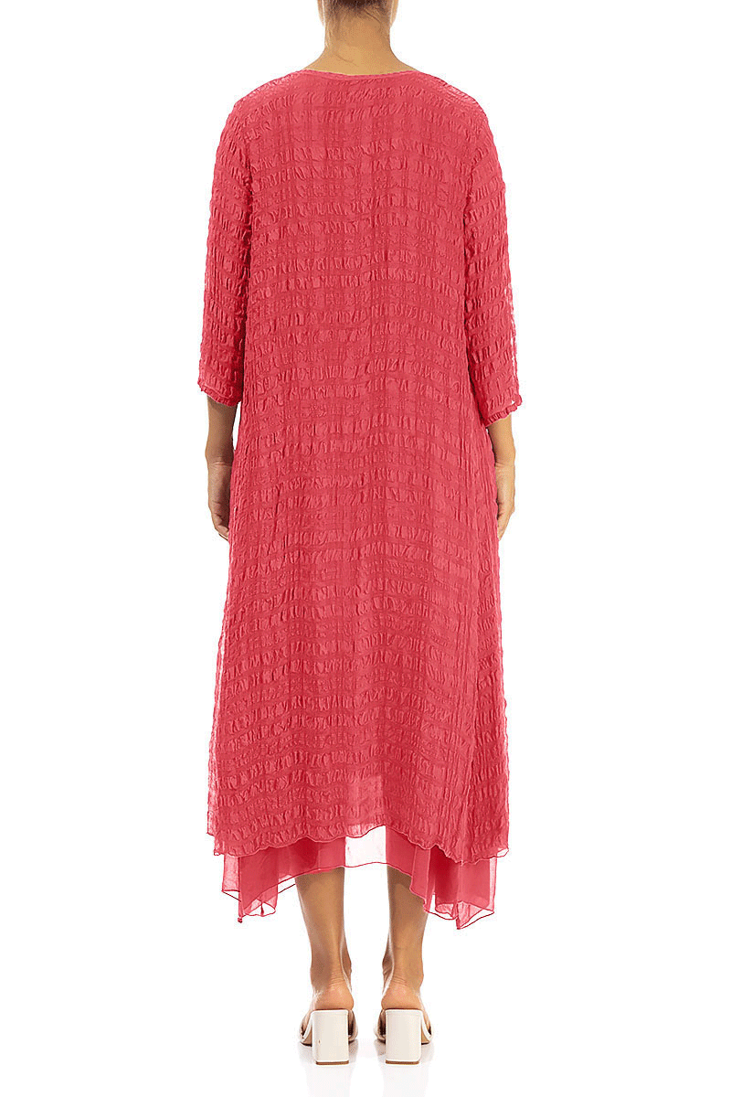 Layered Raspberry Light Silk Dress 2