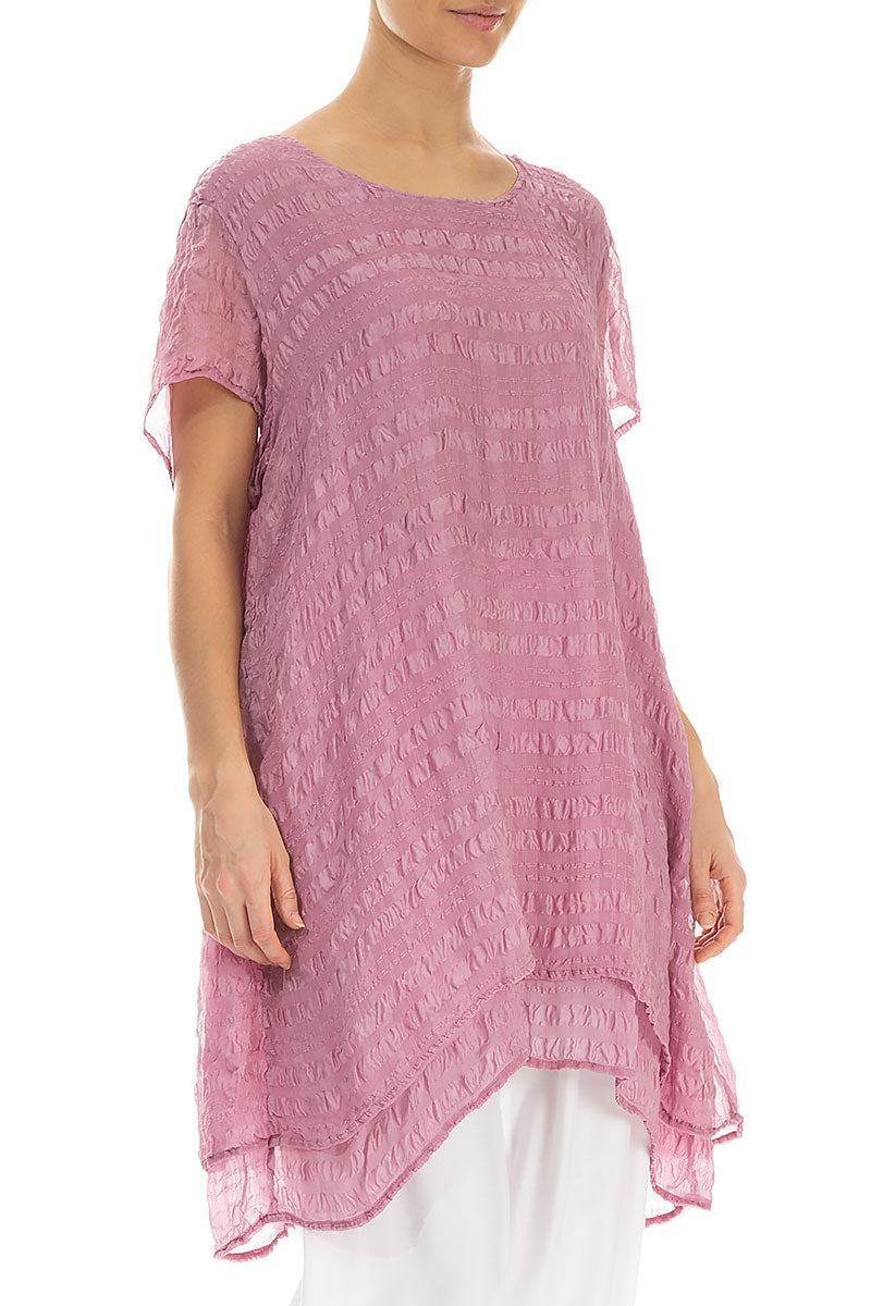 Layered Mauve Taupe Light Silk Tunic 3