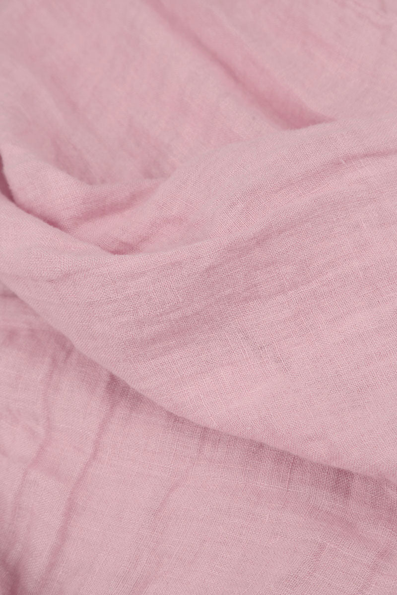 Layered Powder Pink Gauze Linen Blouse 4