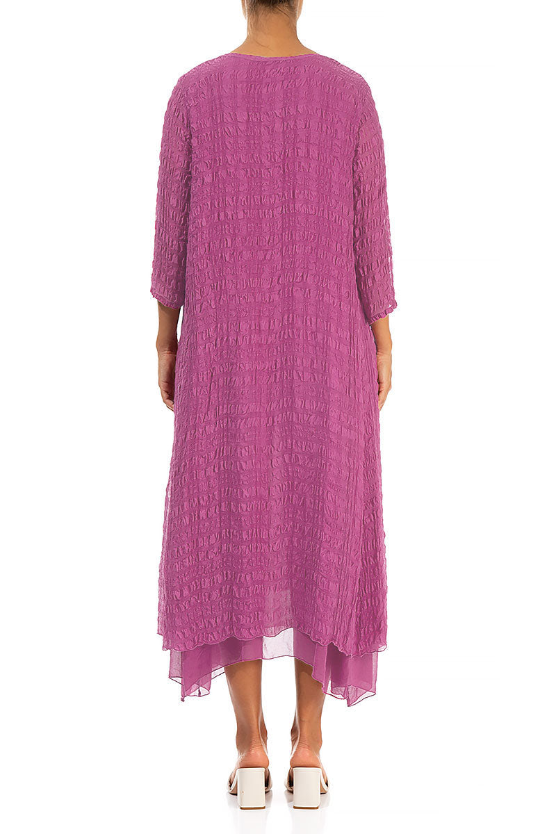 Layered Wild Berry Textured Light Silk Dress 2
