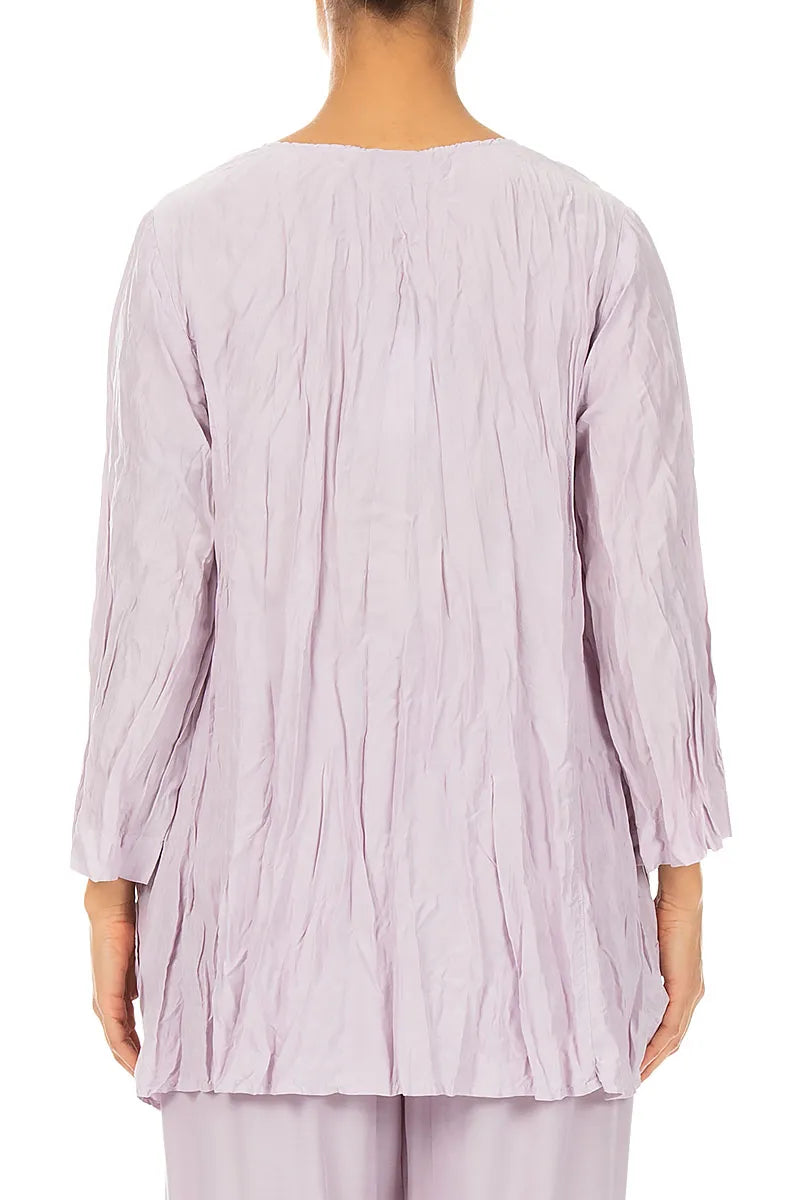 Lilac Crumpled Pure Silk Tunic 2