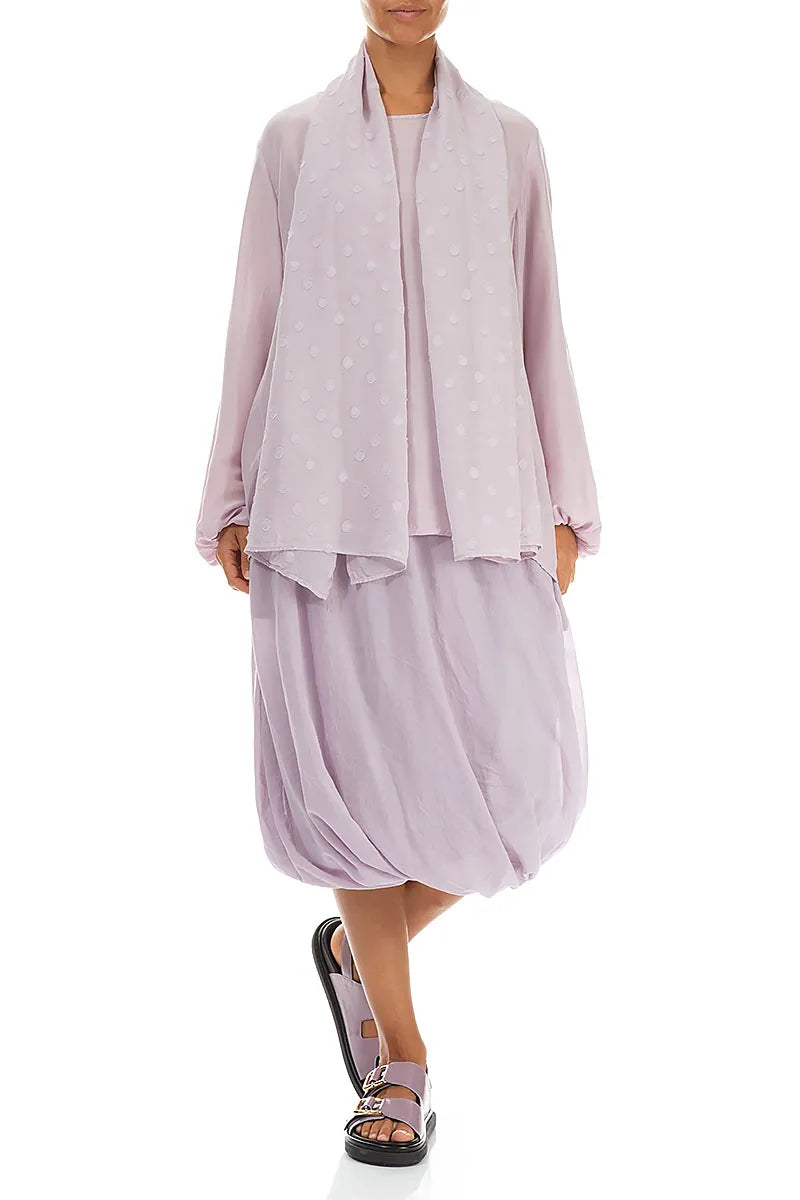 Lilac Light Dotty Silk Scarf 2