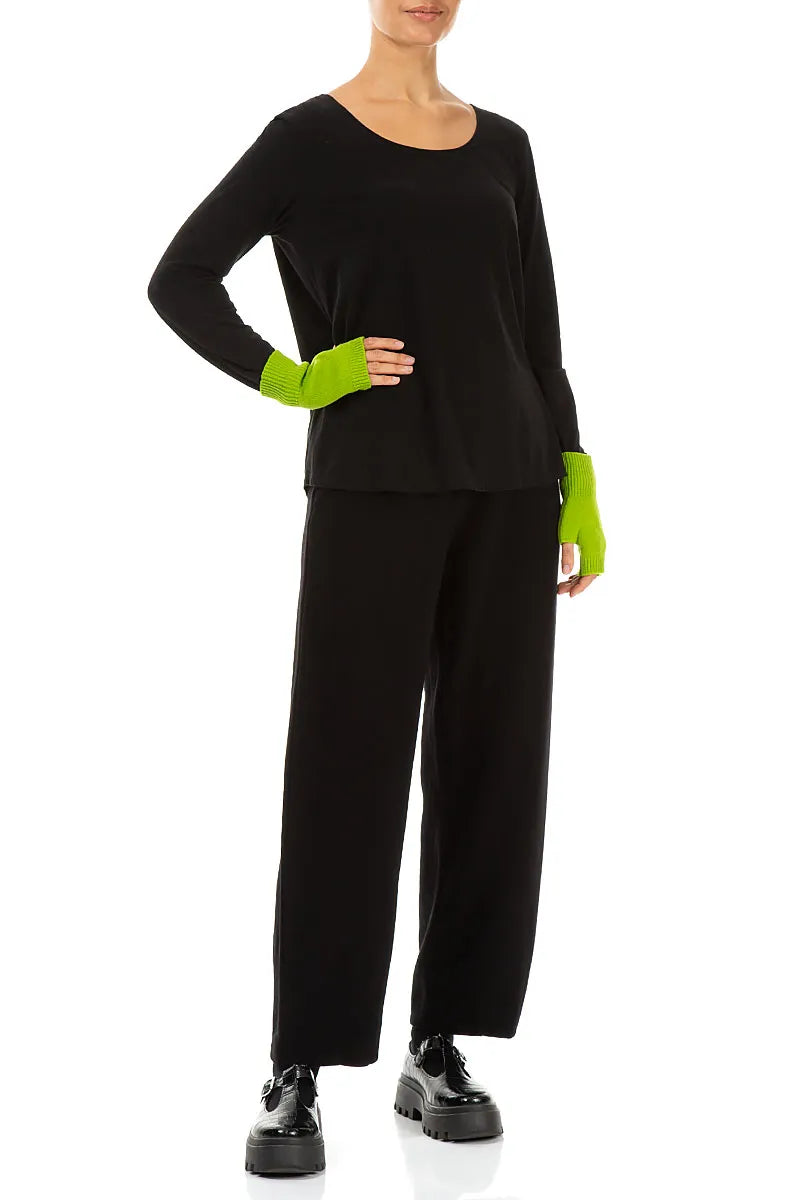 Lime Green Soft Wool Arm Warmers