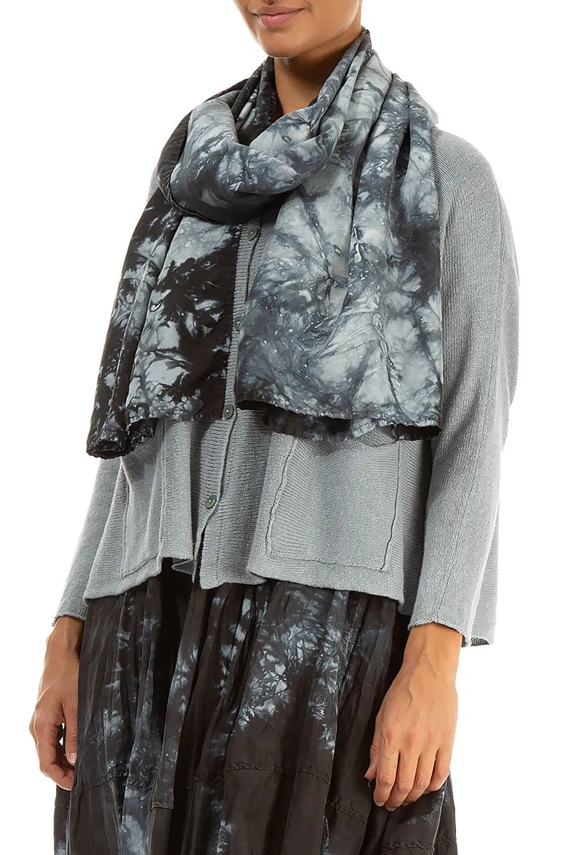 Liquid Charcoal Pure Silk Scarf 3