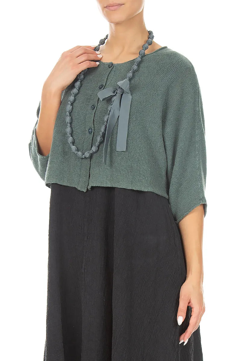 Sage Silk Fine Bead Necklace