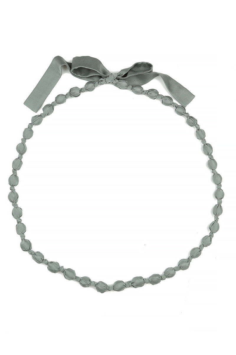 Sage Silk Fine Bead Necklace