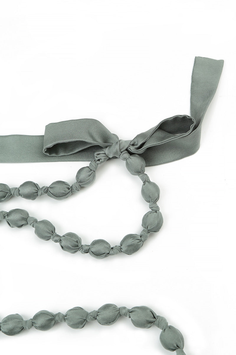 Sage Silk Fine Bead Necklace