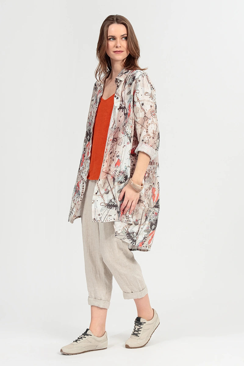 Longer Back Savannah Linen Shirt 1