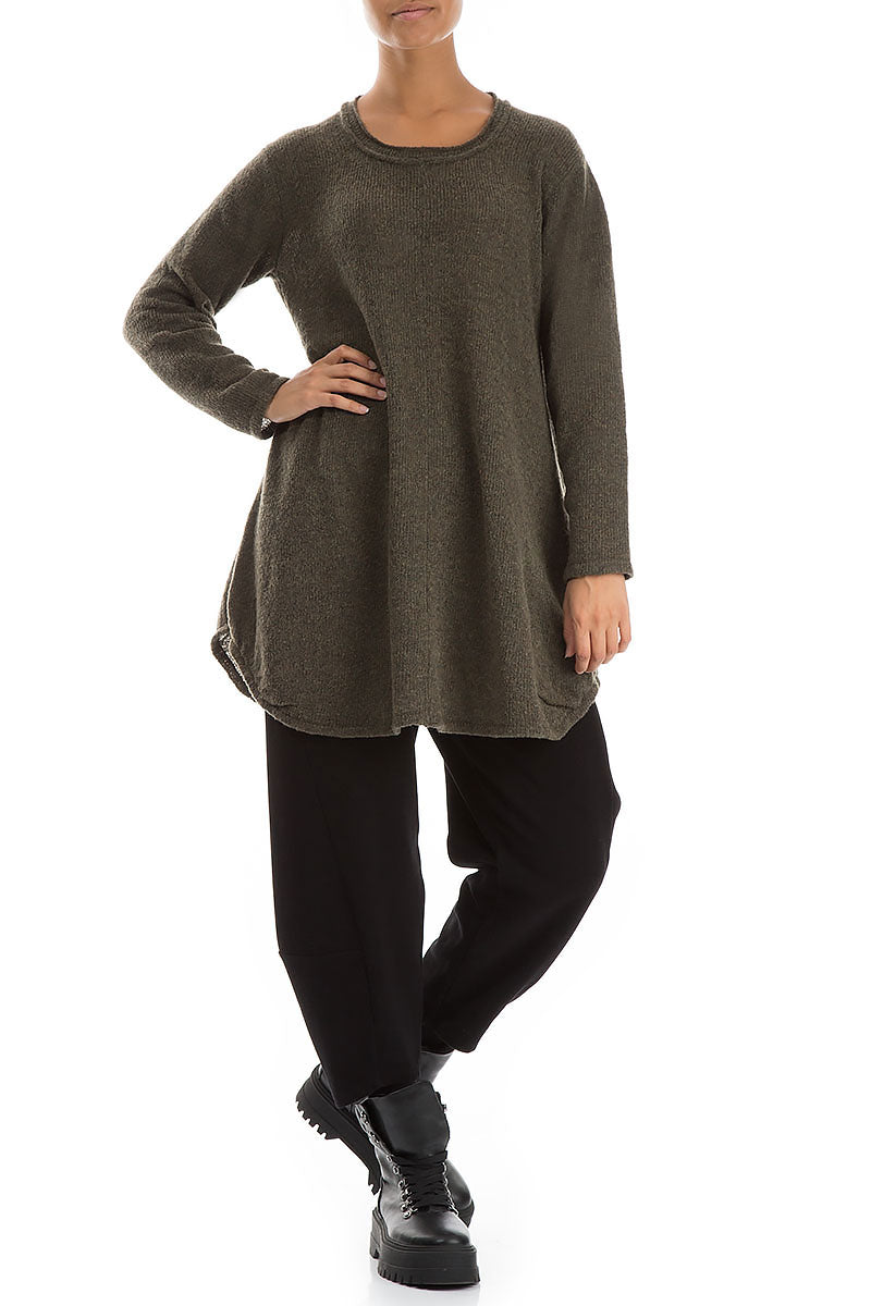 Loose Cosy Khaki Wool Sweater 5