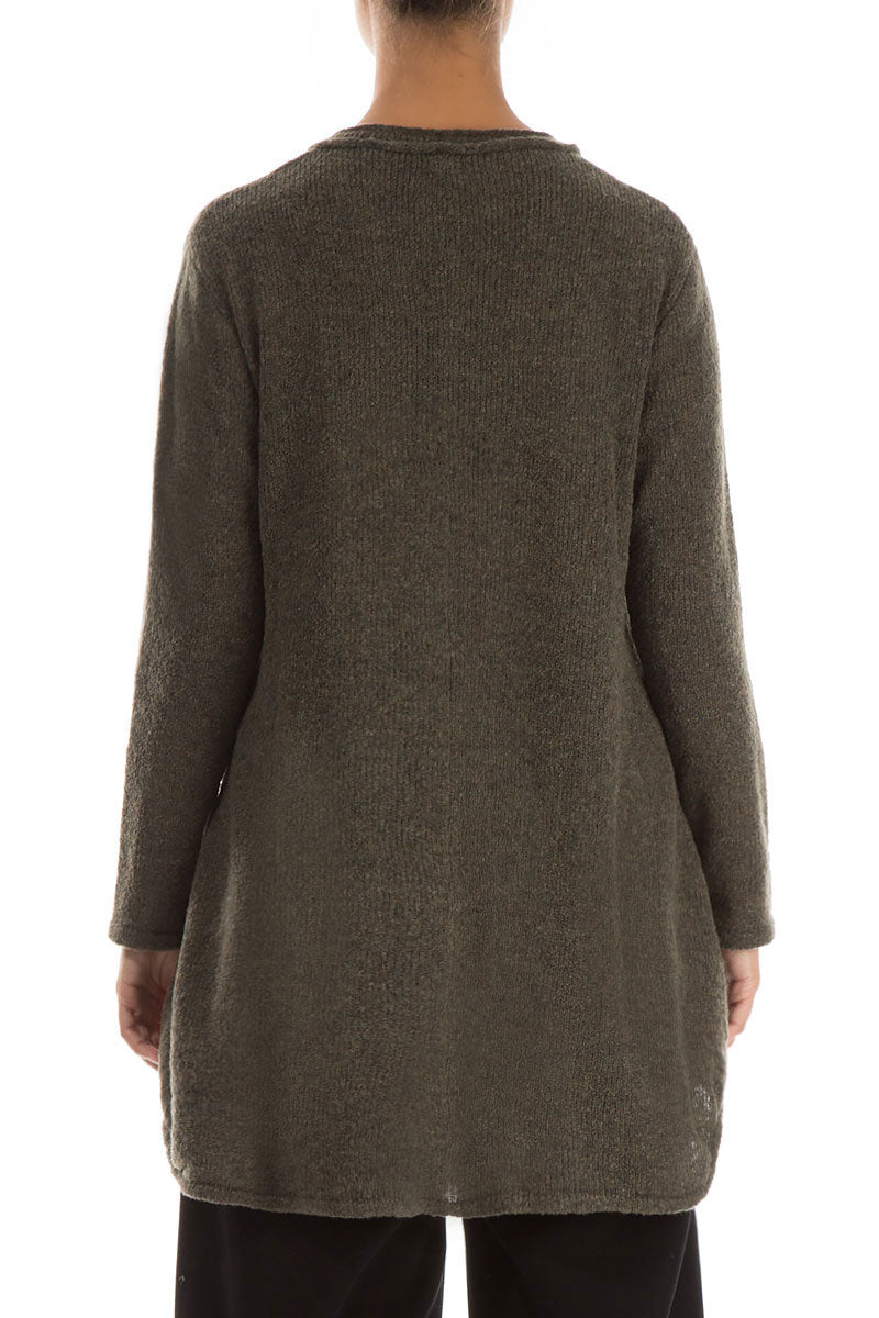 Loose Cosy Khaki Wool Sweater 2