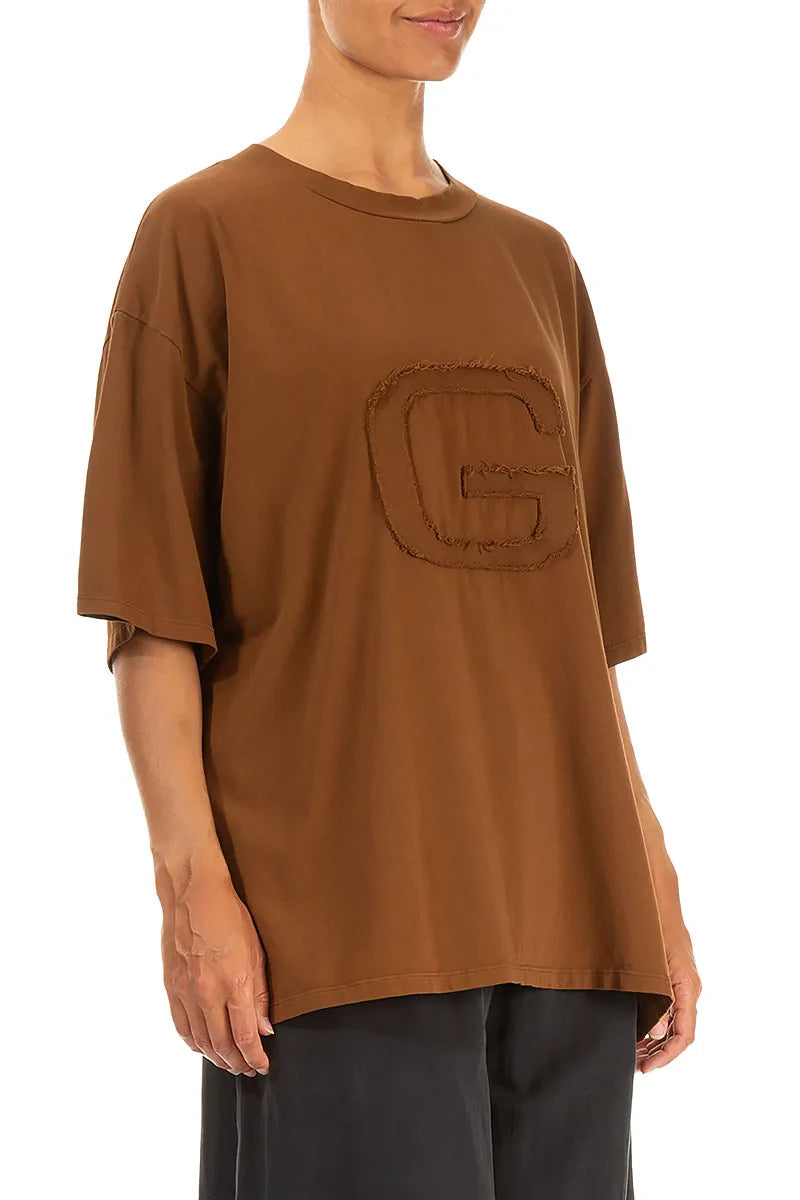 Lockere Bluse aus gealterter Kupferbaumwolle