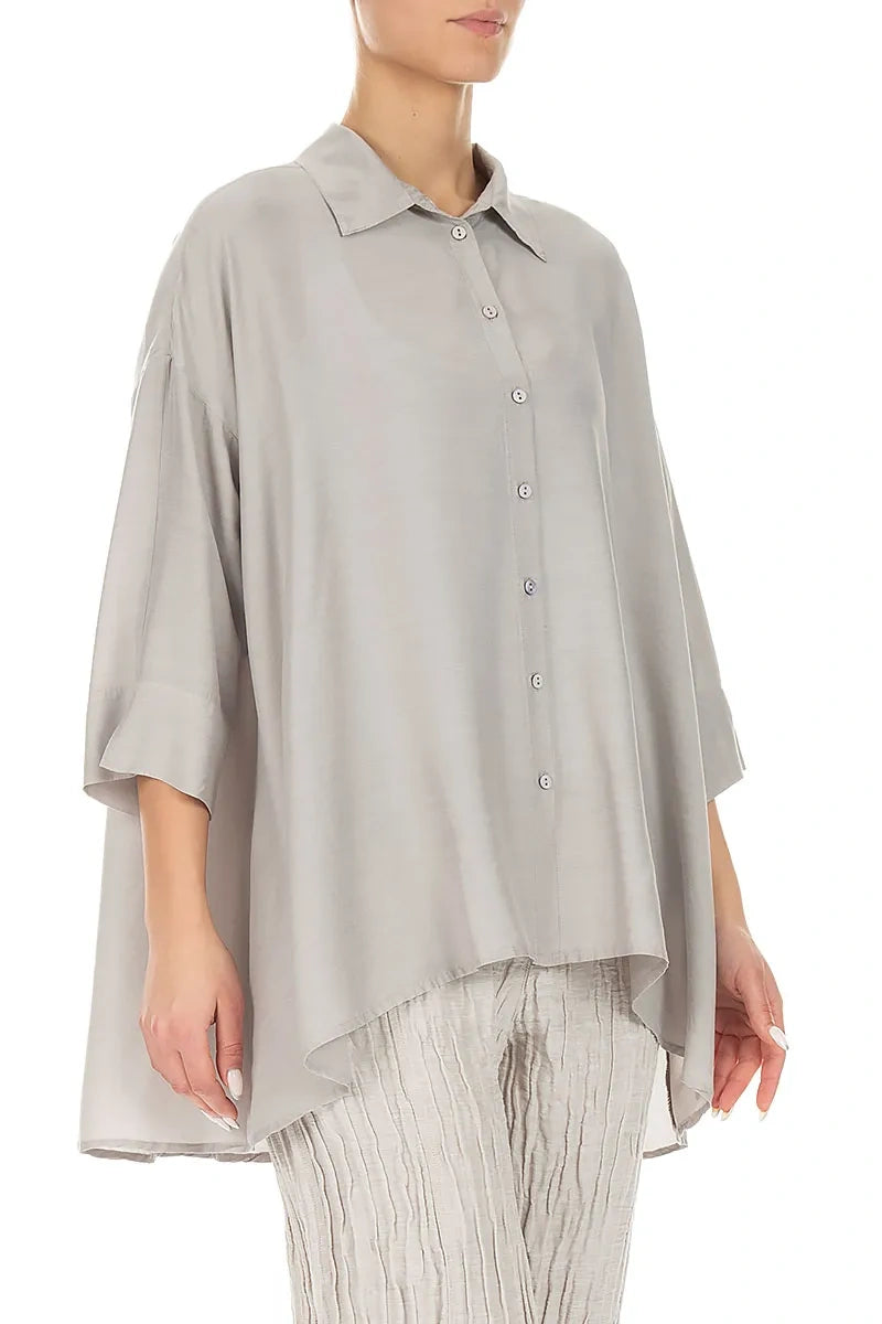Loose Beige Silk Bamboo Shirt 3