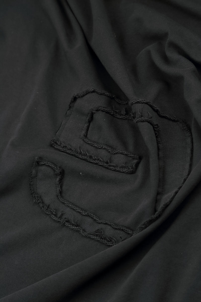 Lockere schwarze Baumwollbluse