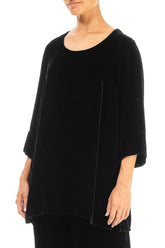 Black Silk Velvet Blouse 3