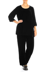 Black Silk Velvet Blouse 4