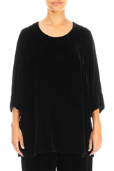 Black Silk Velvet Blouse 1