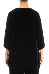 Black Silk Velvet Blouse 2