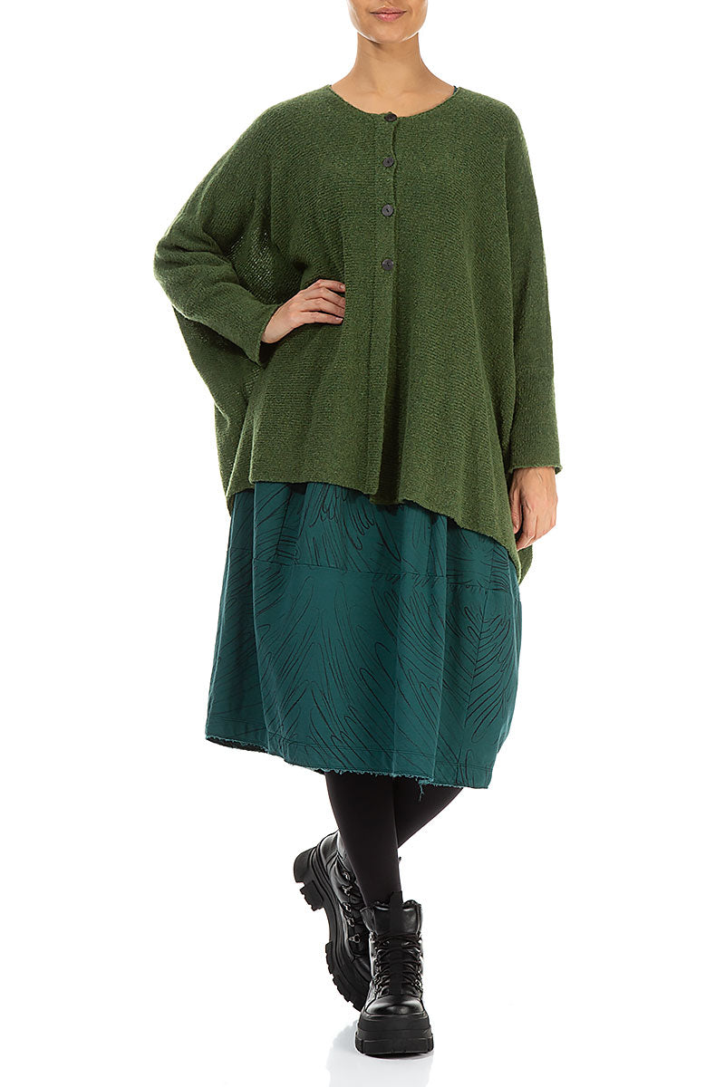 Loose Boxy Dark Sage Wool Cardigan 5