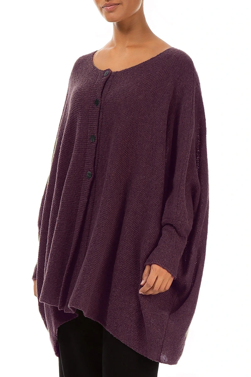 Loose Boxy Mulberry Wool Cardigan