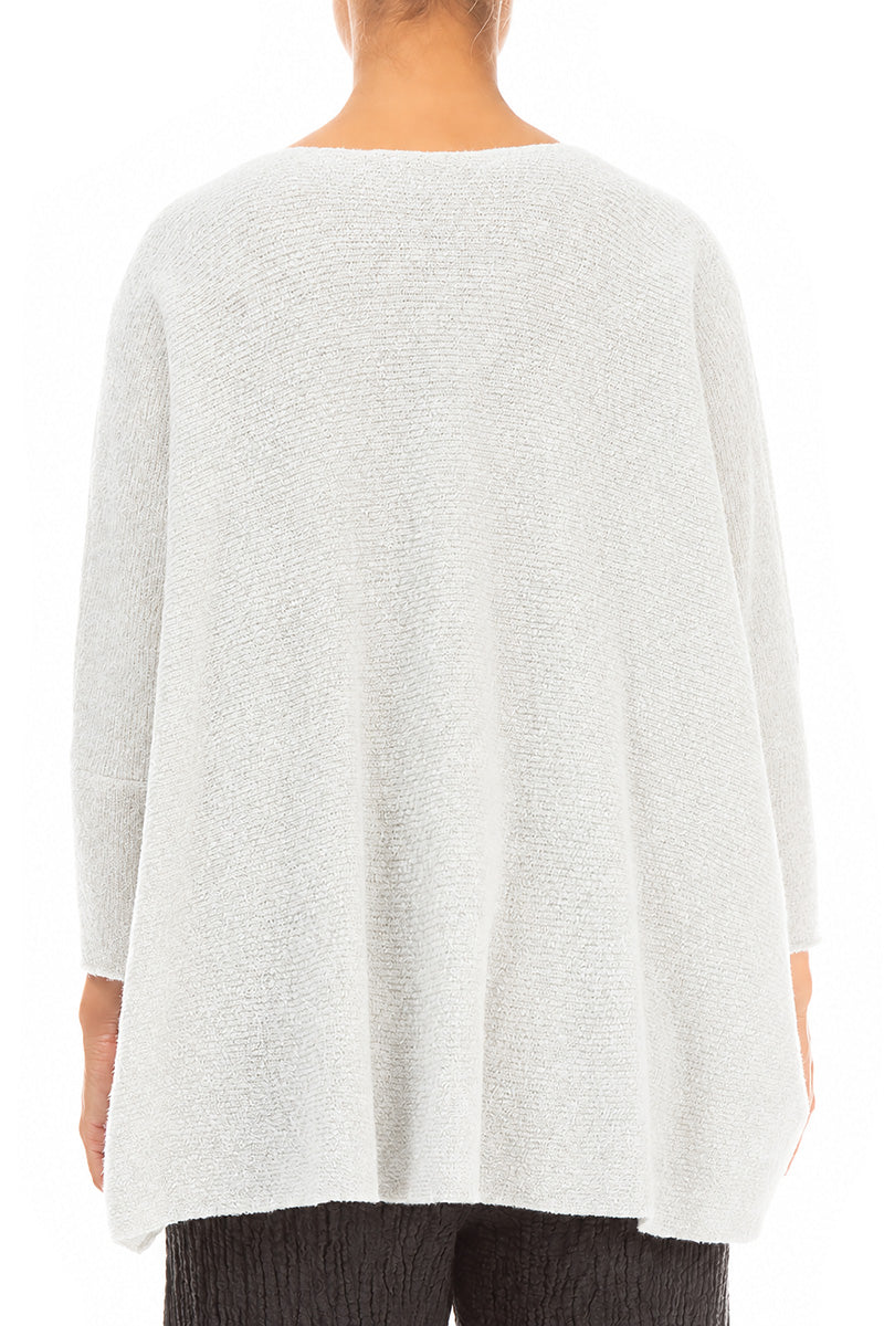 Loose Boxy White Wool Cardigan