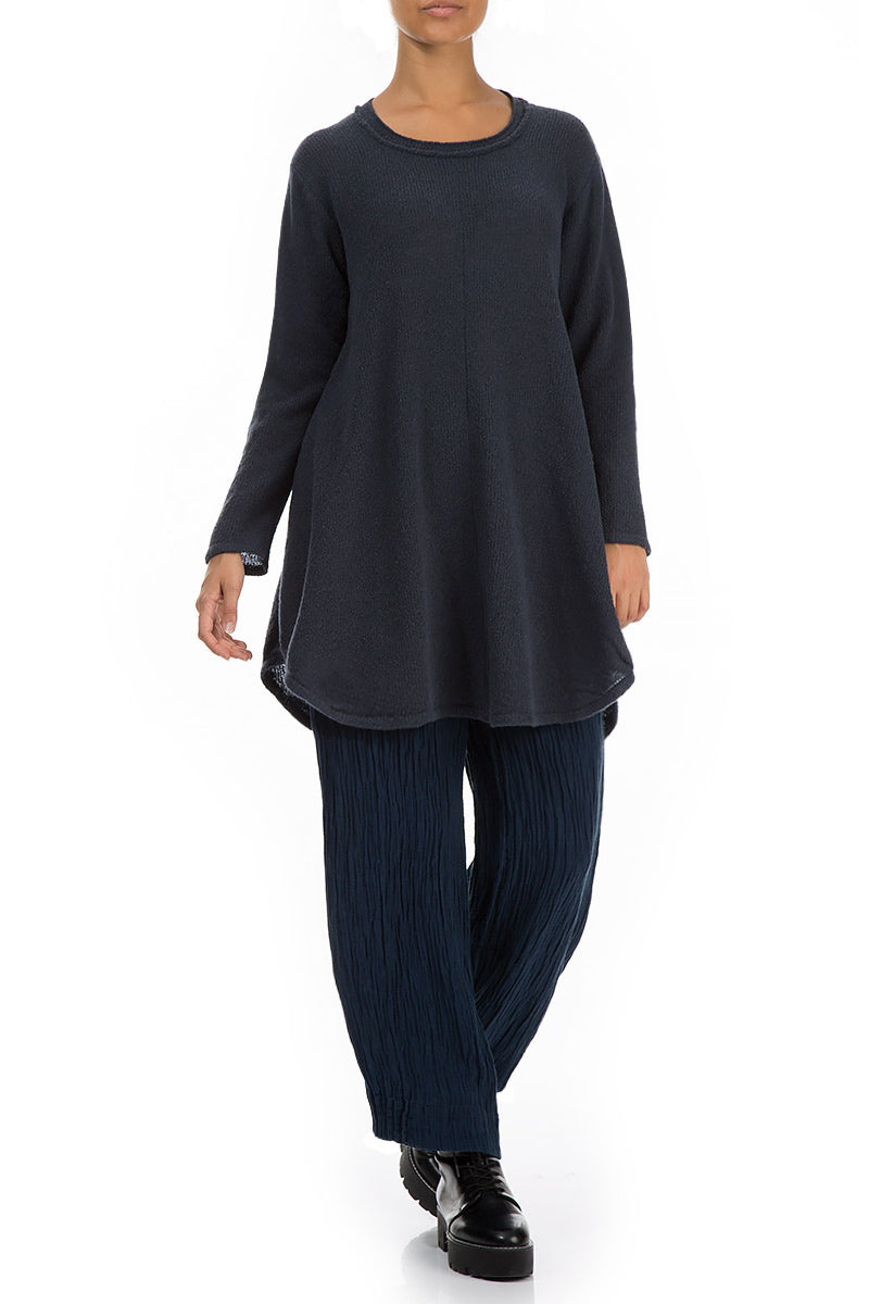 Loose Cosy Dark Navy Wool Sweater 4