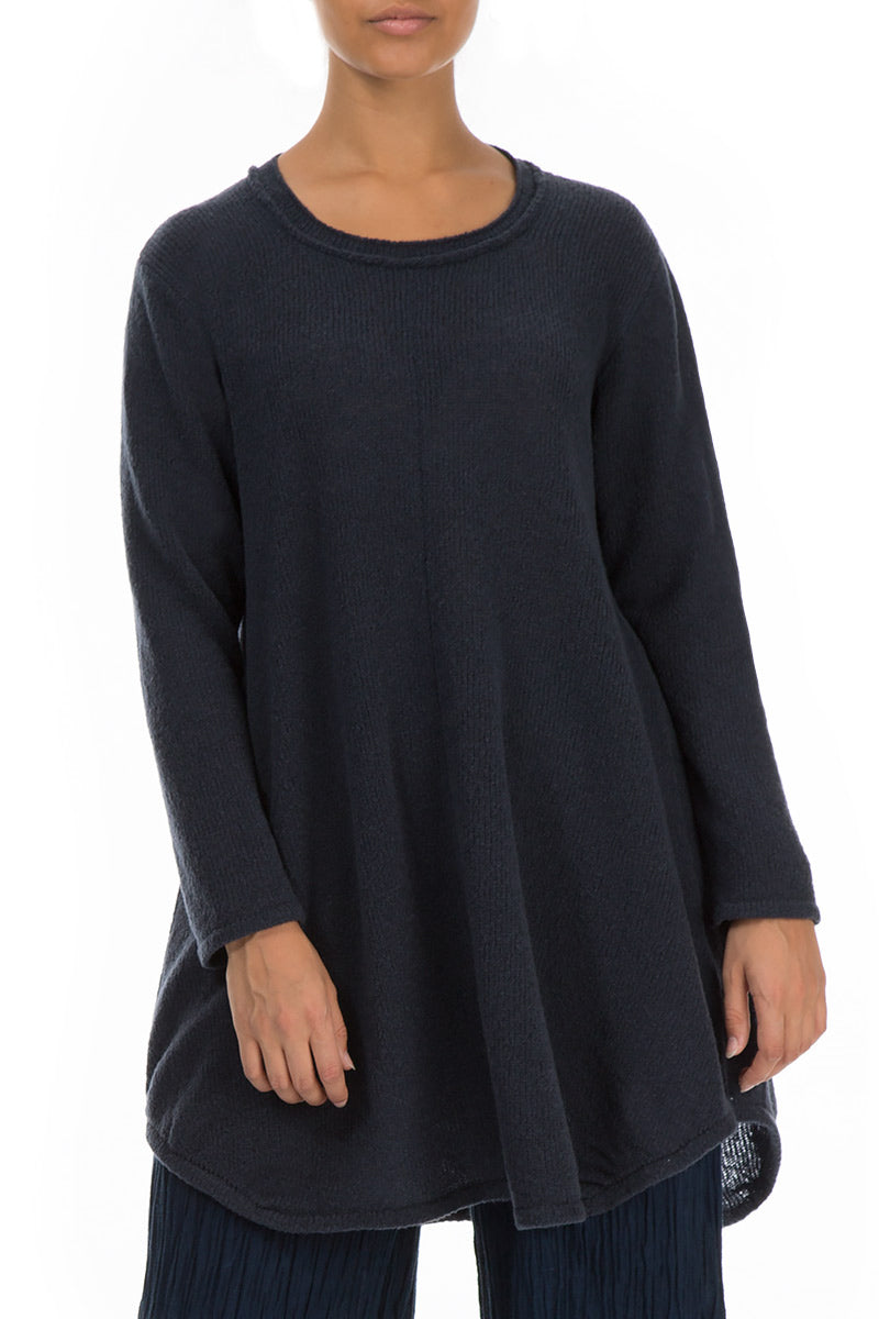 Loose Cosy Dark Navy Wool Sweater 3