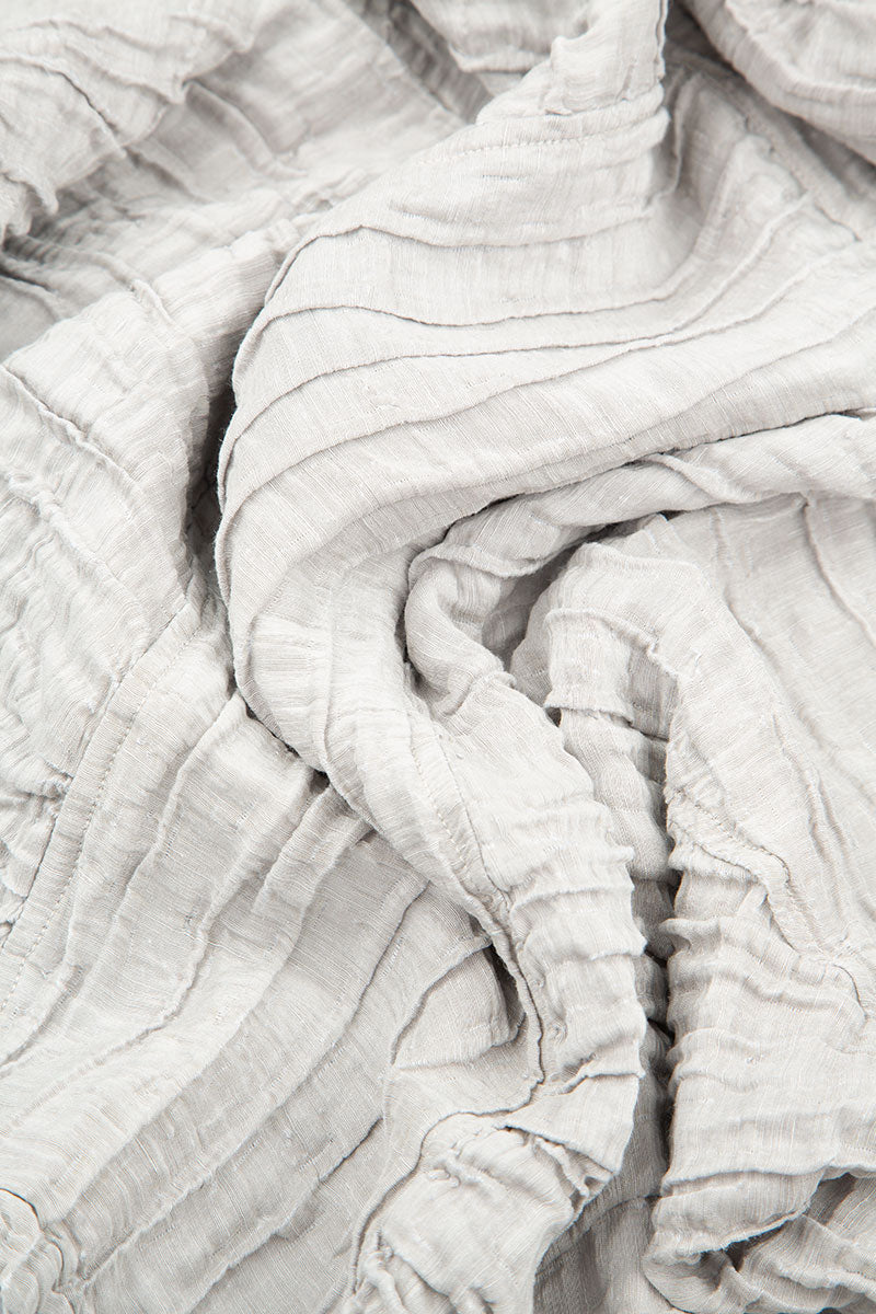 Loose Crinkled Cream Grey Silk Tunic 5