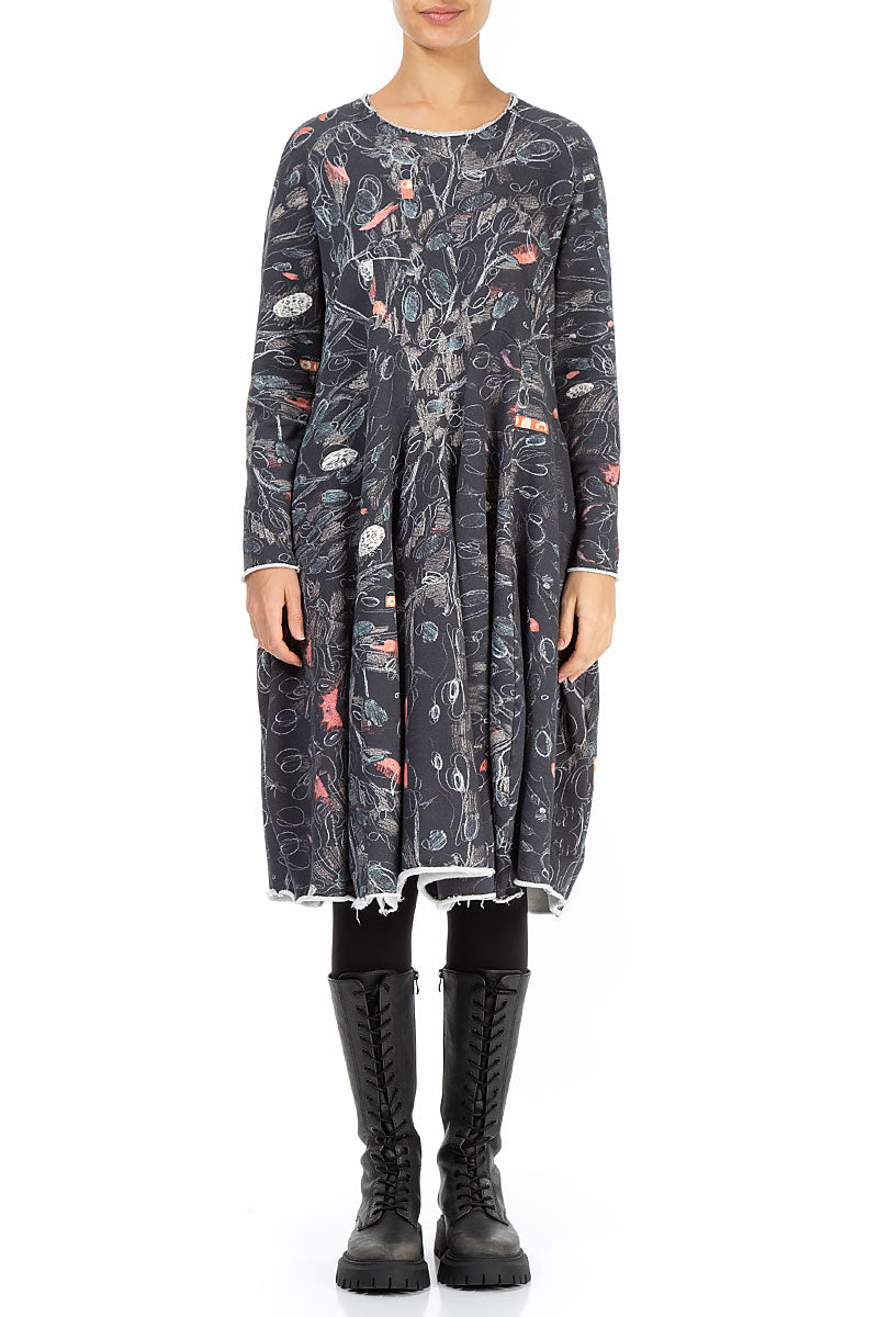 Loose Flared Nightfall Cotton Dress 2