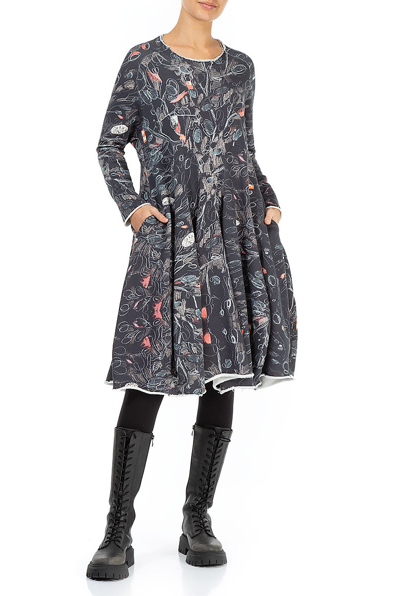 Loose Flared Nightfall Cotton Dress 5