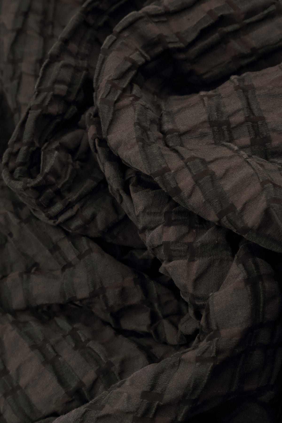 Lockere, waldbraune, karierte Leinen-Baumwolljacke