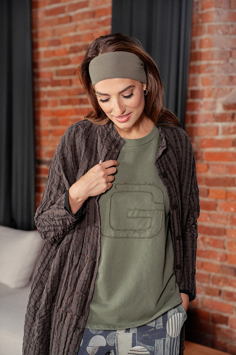 Loose Forest Mist Cotton Blouse 8