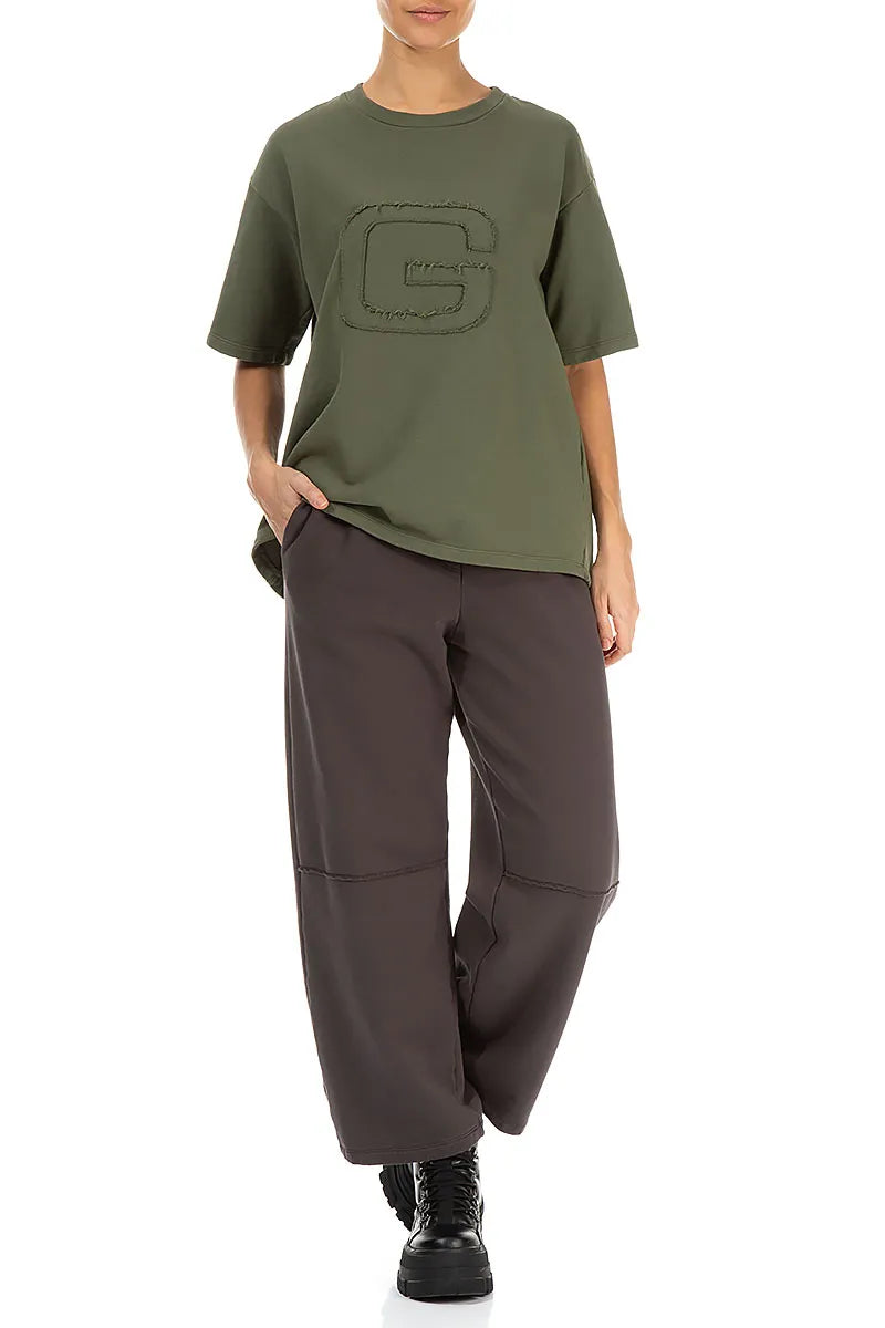 Lockere Bluse aus Waldnebel-Baumwolle