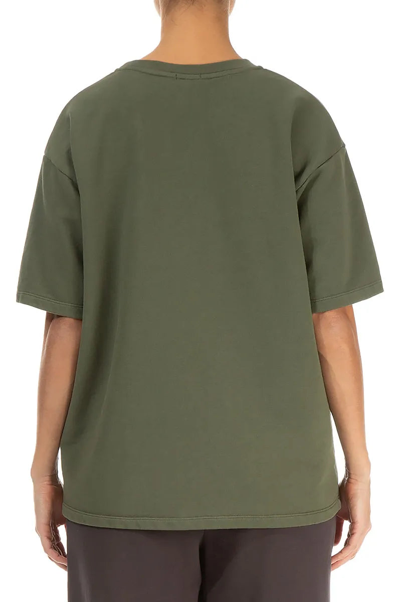 Lockere Bluse aus Waldnebel-Baumwolle