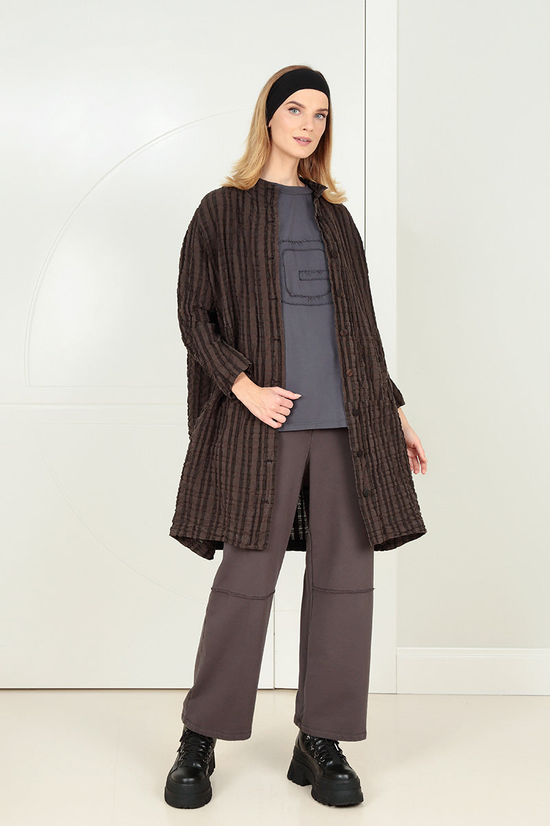 Lockere Graphit-Baumwollbluse