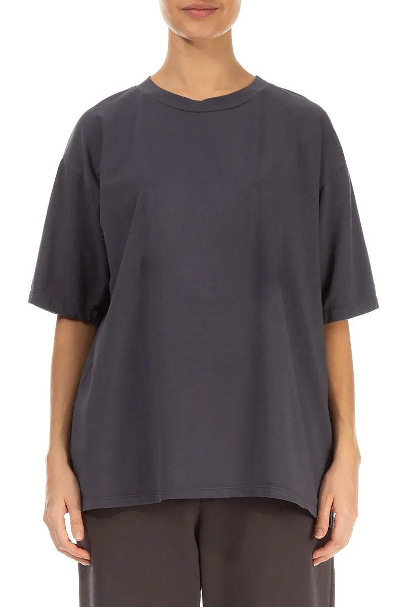 Loose Graphite Cotton Blouse 1