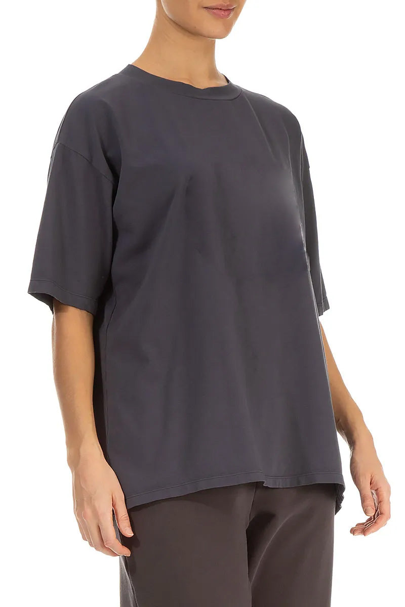 Loose Graphite Cotton Blouse 3