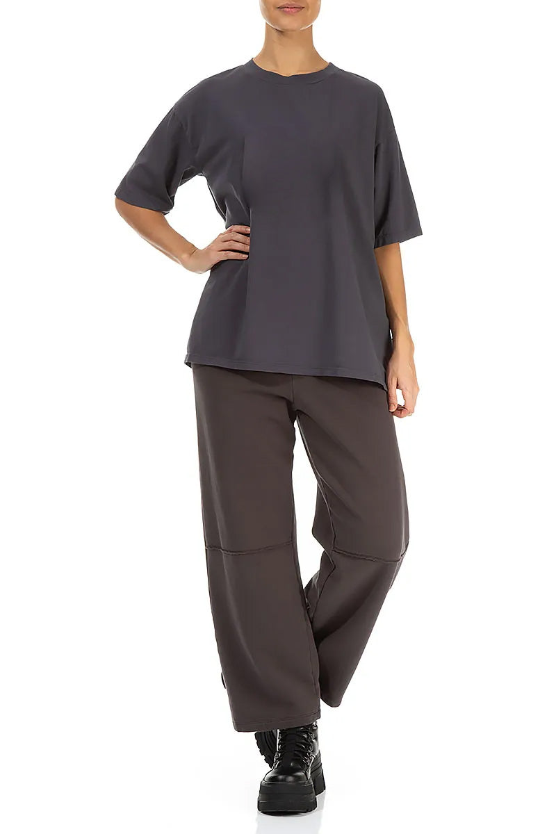 Loose Graphite Cotton Blouse 4