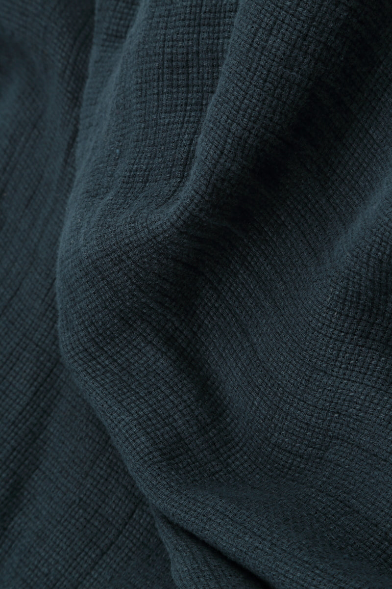 Loose Midnight Blue Mélange Linen Trousers 4