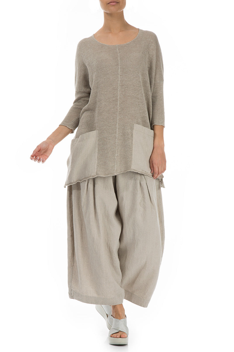 Loose Natural Linen Trousers 4