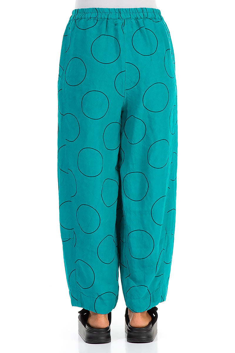 Loose Ocean Bubbles Linen Trousers 2