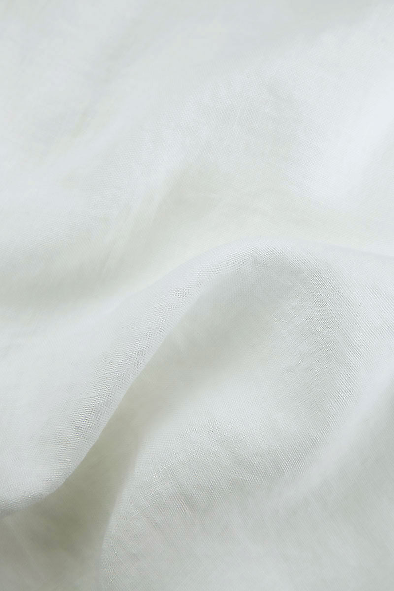 Loose Off White Linen Shirt 5
