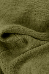 Loose Olive Textured Linen Shirt 5