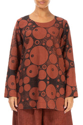 Loose Saffron Bubbles Linen Blouse 1